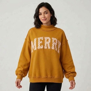 Jersey de cuello alto para mujer, manga larga, informal, de corte holgado, sudadera elegante para el día a día - Product Image 3