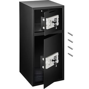 Caja Fuerte de Seguridad de Doble Puerta Grande, 2.6 Pies Cúbicos, Acero Resistente, Cerradura Digital, Almacenamiento de Dinero, Armas y Joyas, Color Negro - Product Image 1