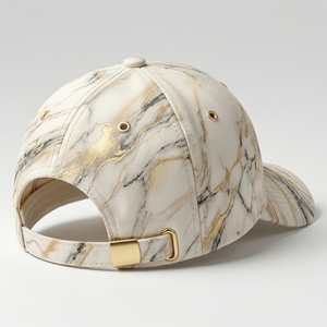 Gorra de Béisbol de Lujo con Patrón de Mármol, 6 Paneles, Impresión Completa, Estructurada, Unisex, Deportiva, Informal, de Algodón y Poliéster, Personalizable OEM ODM - Product Image 4