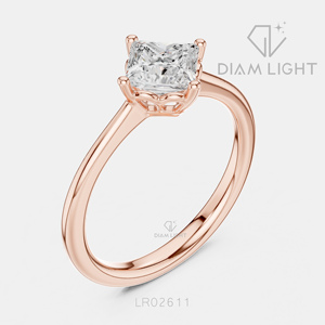 Bague de mariage taille princesse 0,78 carat, bijoux fins, certifiée IGI, or blanc 14 carats, diamant de laboratoire, bague de fiançailles et de mariage - Product Image 4