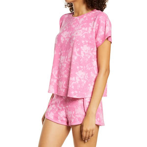 ชุดเสื้อยืดและกางเกงขาสั้นลายมัดย้อม ชุดลำลองทันสมัย ขายส่ง เสื้อแขนสั้นผู้หญิงพร้อมกางเกงขาสั้นใส่สบาย OEM 2026 - Product Image 3