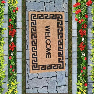 Tapis de porte extérieur moderne personnalisé Jucor, antidérapant avec support en PVC, logo personnalisé, design de bienvenue, épaisseur moyenne, fabriqué à la machine - Product Image 1