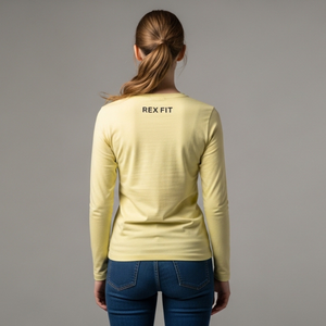 Camisetas Personalizadas con Cuello Redondo para Mujer, Manga Larga, Hechas con Tela Elástica Súper Suave Camiseta Transpirable de Secado Rápido - Product Image 2
