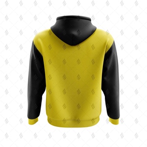 เสื้อฮู้ดถักไหมพรมผู้ชายสำหรับฤดูหนาว ขายส่ง ผลิตจากผ้าฝ้ายย้อมสีพื้น พิมพ์ลายโลโก้ด้านหน้าด้วยเทคนิคซิลค์สกรีน ทรงโอเวอร์ไซส์ มีกระเป๋า - Product Image 3