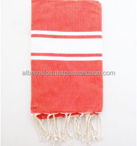Rắn Màu Đỏ Thổ Nhĩ Kỳ Fouta Hammam Khăn Bông Trọng Lượng Nhẹ Nhanh Khô Tắm Bãi Biển Spa Yoga Xuất Khẩu Ấn Độ - Product Image 1