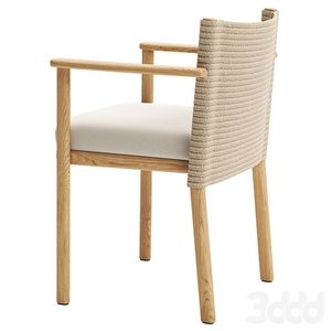 Nordic Style Minimalist Solid Wood <b>Dining</b> Set Outdoor Teak <b>Table</b> and Chairs with <b>White</b> Cushions - Product Image 3