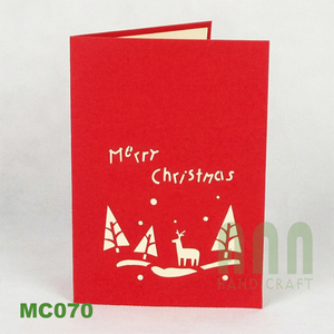 Carte de voeux de Noël 3D personnalisée découpée au laser pour feu de camp Cadeau artisanal en papier avec impression offset pour le jour de Noël au Vietnam - Product Image 3