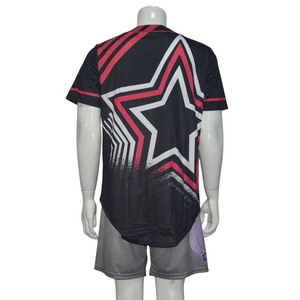 Custom Sublimation Baseball Jersey Breathable Polyester Team Uniform Button <b>Down</b> Athletic Baseball Shirt for Clubs Training - Product Image 5