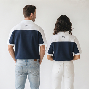 Chemise unisexe à manches courtes en polyester/coton respirant, coupe oversize ajustée, épaules tombantes, style streetwear décontracté, écologique - Product Image 2