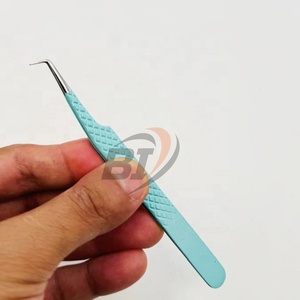 แหนบต่อขนตาสแตนเลสแบบมืออาชีพ ปลายเรียบ จับแน่น แหนบต่อขนตา 90 องศา - Product Image 3