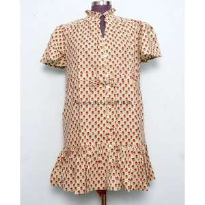 Robes d'été pour femmes, style unique, longueur courte, en coton doux et lisse de qualité supérieure, à manches courtes. - Product Image 2