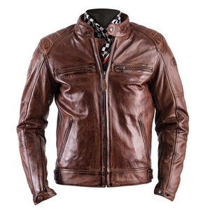 Autumn Winter Men's Casual Zipper Leather <b>Jacket</b> Slim Long Sleeve <b>Canvas</b> Quick Dry & Waterproof Motorcycle <b>Jacket</b> - Product Image 6