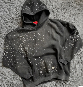 Sudadera con Capucha de Manga Larga para Hombre, Invierno, con Pedrería, 100% Algodón, Tela Suave Premium, Diseño Brillante, Talla Grande, Ecológica - Product Image 3
