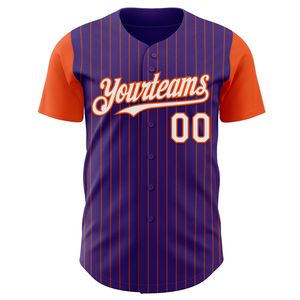 Camiseta de Béisbol Sublimada OEM con Logotipo Frontal, 100% Poliéster Transpirable, Unisex, Cuello Redondo, Manga Corta, Secado Rápido, Diseño a Rayas - Product Image 2