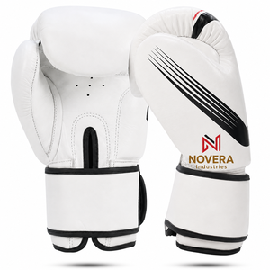 Gants de boxe personnalisés en cuir véritable pour l'entraînement au sparring, Muay Thai, Kickboxing, MMA, entraînement sur sac, fermeture à lacets, imperméables - Product Image 4