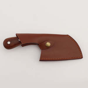 Couteau de boucher professionnel en acier inoxydable de haute qualité, manche en bois, étui en cuir, ambidextre, passe au lave-vaisselle - Product Image 5