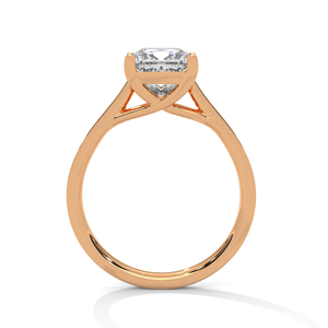 Bague de Fiançailles Solitaire pour Femme en Or Rose 14K Massif, Diamant de Laboratoire Taille Princesse Brillant, Pavé, Certifié GRA - Prix de Gros - Product Image 3
