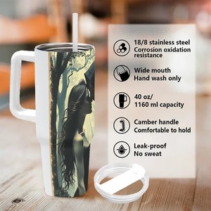 Gobelet isotherme personnalisé en acier inoxydable 40 oz avec poignée pour la révision de la déclaration de mission de l'entreprise - Product Image 5