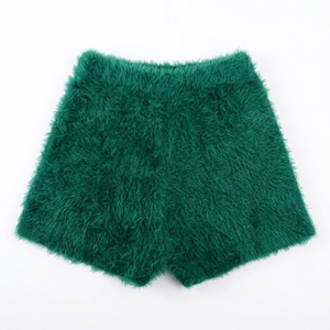 Spandex/Polyester Fashionable Design <b>Red</b> Elastic Waist Breathable Skinny Casual <b>Ladies</b> Cute Garment Dyed Knitted <b>Shorts</b> Pants - Product Image 6