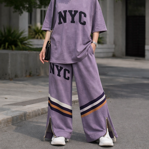 Survêtement unisexe personnalisé en polaire tissée respirante avec sweat à capuche et t-shirt style streetwear – Collection Hiver 2027 - Product Image 1