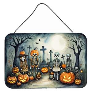 Nuevo Halloween Calacas esqueletos aluminio Metal pared puerta colgante impresiones Multicolor 8HX12W para cocina Bar baño decoración del hogar - Product Image 1