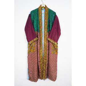 Kimono de Seda Pura India para Mujer, Suave, Cómodo, Elegante, Estilo Japonés, con Estampado Floral, Cuello en V, Cordón Ajustable, Alta Calidad, para Playa - Product Image 5