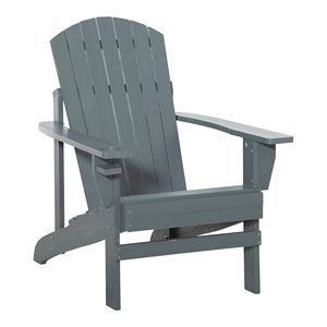 Sedia Adirondack Oversize Grigio Scuro con Portabicchieri per Uso Esterno, Falò, Portico, Patio o Giardino - Product Image 1