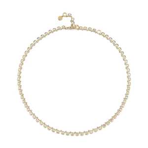 Baguette Cut Lab Grown Diamond Graduated Rivera Tennis Choker <b>Necklace</b> Single Line Gift For Women's Wholesale 14K 18K <b>Solid</b> Gold - Product Image 4