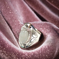 Vente en gros de bijoux indiens bagues en argent sterling 925 bagues en argent pierre de lune arc-en-ciel bagues d'éternité vermeil bague de mode vintage