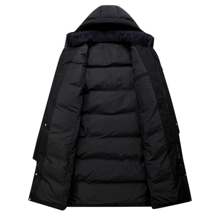 Women's Long <b>Quilted</b> Winter Jacket Hooded Full Sleeve Zipper Closure Solid Color Polyester Shell Thick Warm Coat - Product Image 4