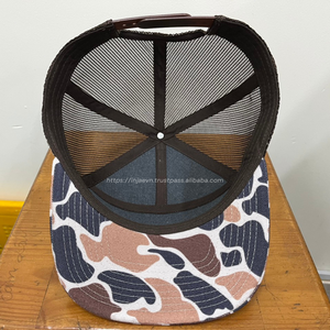 High Quality <b>Camo</b> Hunting <b>Caps</b> Digital Print Camouflage Trucker Hats Cotton Polyester Breathable Mesh Vietnam Factory Wholesale - Product Image 4