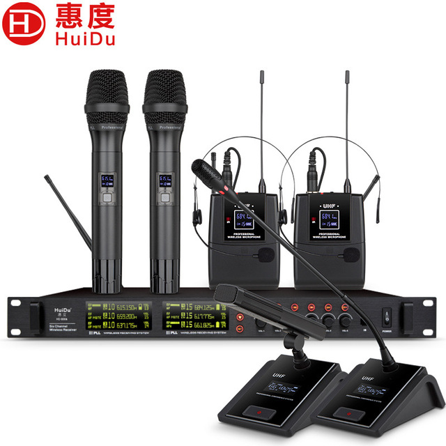 U-300 Wireless Desktop Conference Mic System UHF Single-Channel 60 Channels AA Battery for Speech Training U-300