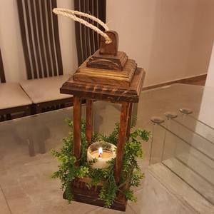 Farol grande de madera, rústico, hecho a mano, decorativo, colgante, para bodas, jardín, patio, restaurante, hotel - Product Image 6
