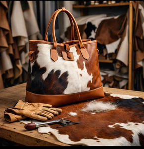 Sac fourre-tout en cuir véritable pour femme, avec fourrure, fermeture ouverte, qualité supérieure, LHTB-0047 - Product Image 4