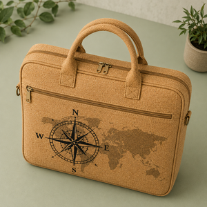 Sac pour ordinateur portable en jute imprimé, écologique, durable, léger, grande capacité, avec fermeture à glissière, pour usage au bureau - Product Image 4