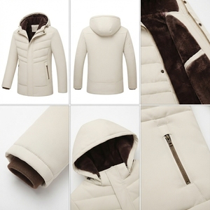 Wholesale Men's Long Insulated Hooded Embroidery <b>Winter</b> Outdoor Jacket <b>Thick</b> Warm Eco-Friendly Breathable <b>Coat</b> - Product Image 3
