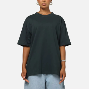 Camiseta de algodón de alta calidad para mujer, personalizada, de moda, cuello redondo, holgada, informal, deportiva, para verano. - Product Image 1