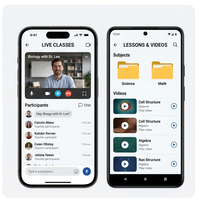 Aplicación Móvil Híbrida para el Aula en Línea de RoyalCraft Enterprise para Android, MAC y Linux: Clases en Vivo, Lecciones en Video, Tareas y Aprendizaje