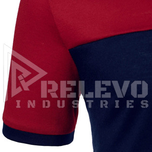 Chemise pour homme Relevo Industries, rouge marine, à blocs de couleur, manches longues, style décontracté, tissu tricoté, anti-boulochage, respirant - Product Image 4