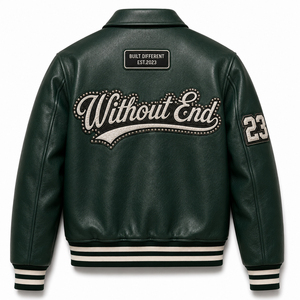 Veste en cuir véritable pour homme TwillSports, couleurs personnalisées, boutons, col rabattu brodé, coupe-vent, respirante, en coton - Product Image 2