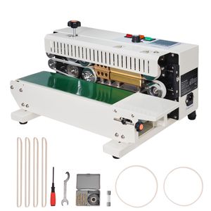 Sigillatrice a Nastro Orizzontale Digitale per Sigillatura Continua di Sacchetti, Larghezza Sigillatura 0,24-0,47 Pollici/6-12 mm, Compatibilità PP (110V) - Product Image 1