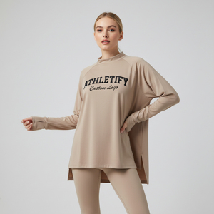 Camiseta Deportiva Holgada de Manga Larga para Mujer, Ecológica, Transpirable, Apta para Hijab, Tallas Grandes, Marca Privada - Product Image 1