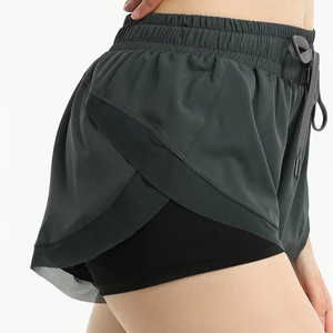 Shorts Deportivos de Tela Oxford para Mujer, Talla Grande, Ajustados, Transpirables, de Secado Rápido, con Forro de Doble Capa - Product Image 3