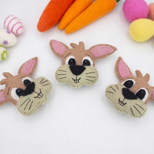 Lot de décorations suspendues artisanales pour le printemps, têtes de lapins de Pâques en feutre Goofy pour enfants, vente en gros - Product Image 3
