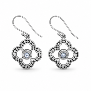 Boucles d'oreilles fines en argent sterling 925 avec topaze bleue naturelle facettée BER-35, prêtes à être expédiées, en stock, faible MOQ, bijoux indiens pour femmes - Product Image 1