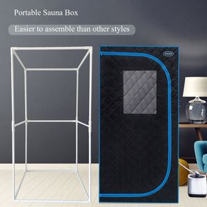 Tenda Sauna a Vapore Portatile Nera a Grandezza Naturale con Telecomando, Sedia Pieghevole, Tubi in PVC, Generatore di Vapore Personale per Spa Domestica - Product Image 1