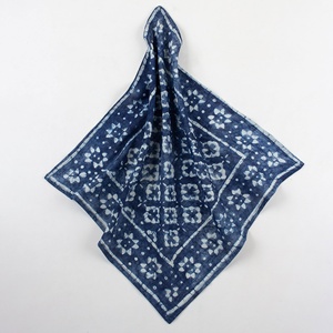Amazing Trendy New <b>Design</b> Blue Block Printed Headwear Scarf Cotton square <b>Bandana</b> for summer - Product Image 3
