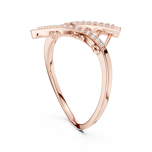 Bague de fiançailles et de mariage tendance en or rose 18 carats plaqué rhodium avec diamant rond de laboratoire, idéale pour la Saint-Valentin, les fêtes et l'usage quotidien féminin. - Product Image 2