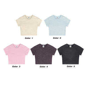 High Quality Women's <b>Crop</b> <b>Top</b> T-Shirt Custom Logo Sexy Vintage Print Short Sleeve Washed Fit Tank <b>Top</b> for Summer - Product Image 3