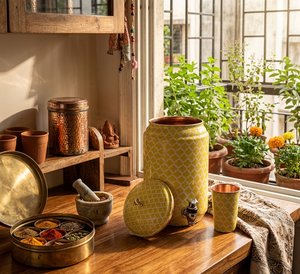 Dispensador de agua de escritorio de cobre esmaltado personalizado de calidad superior Diseño maravilloso Purificado Ecológico Hogar Coche al aire libre - Product Image 1